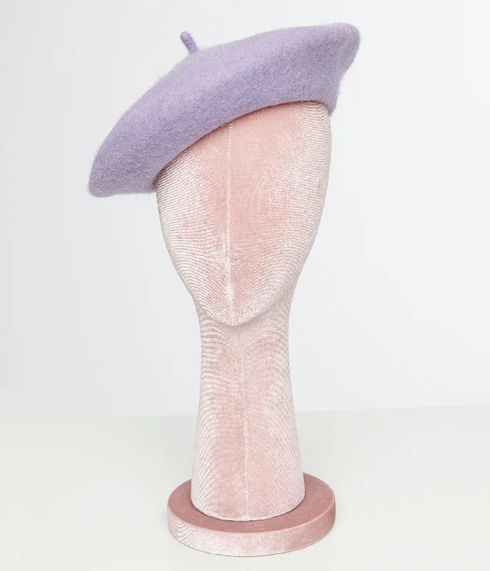 1960s Lavender Felt Beret