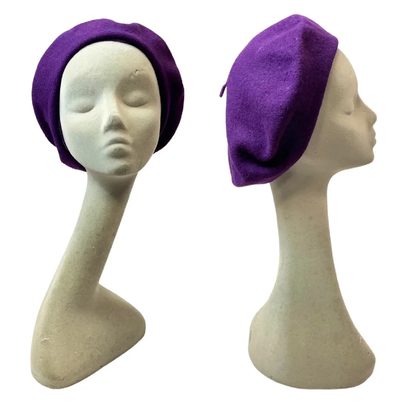 VINTAGE CADBURY PURPLE KANGOL WOOL BERET