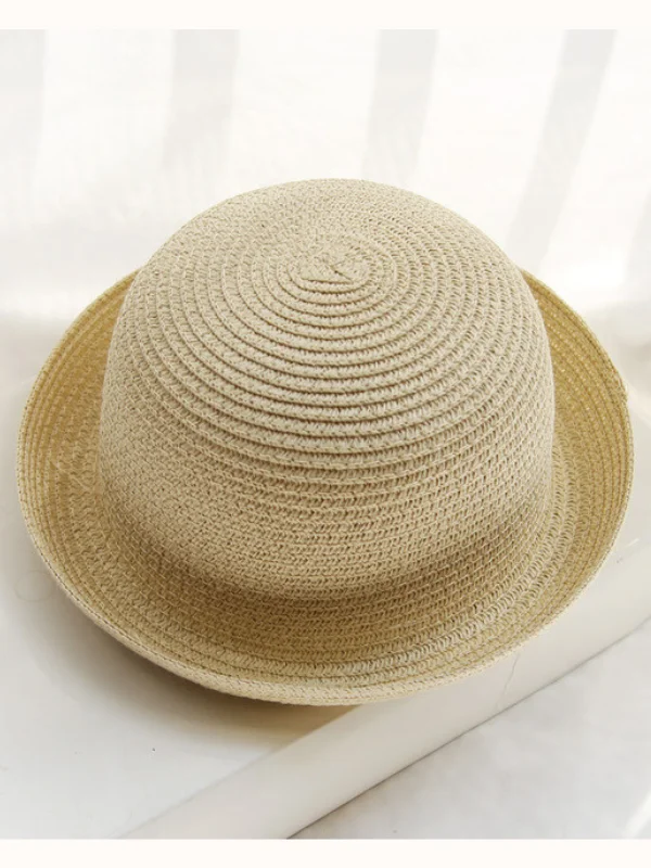 Runway-Ready Beige Bowler Hat