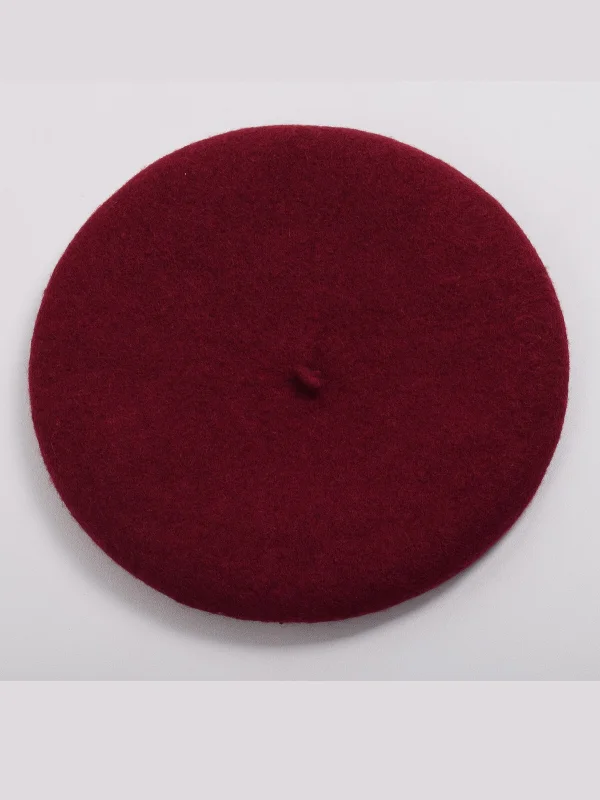 Girls Wool Basic Beret (18 color options)