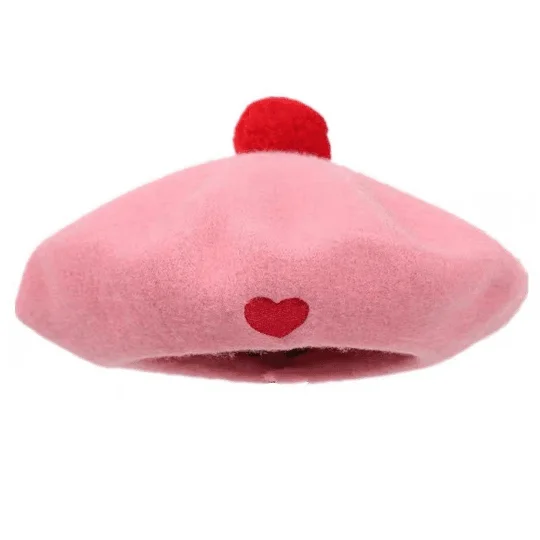 Heart Beret Hat for Women and Girls