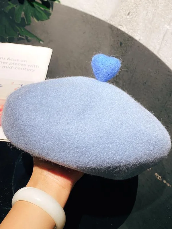 Sweet Affection Wool 3D Heart Beret