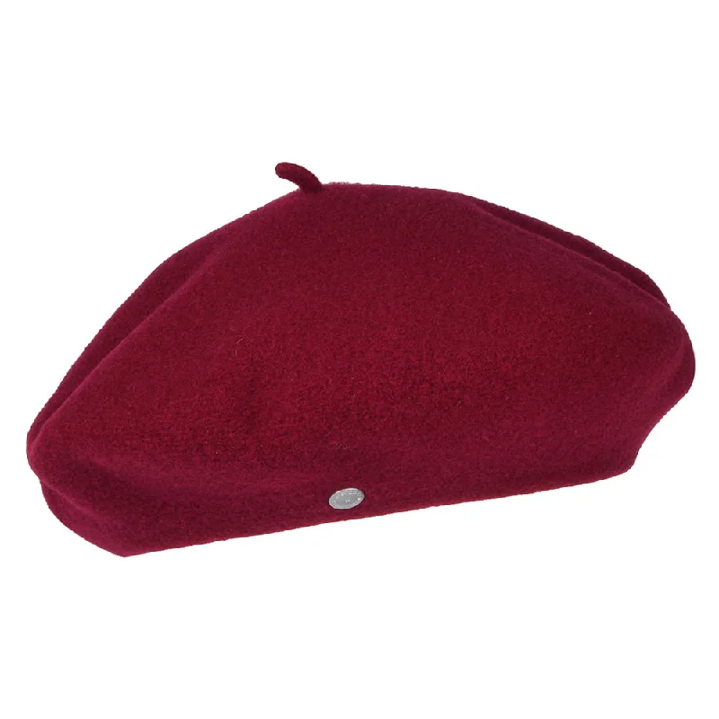 Héritage par Laulhère Hats Authentique Merino Wool Beret - Burgundy