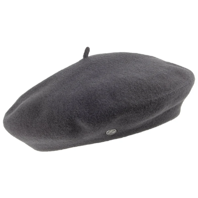 Héritage par Laulhère Hats Authentique Merino Wool Beret - Charcoal