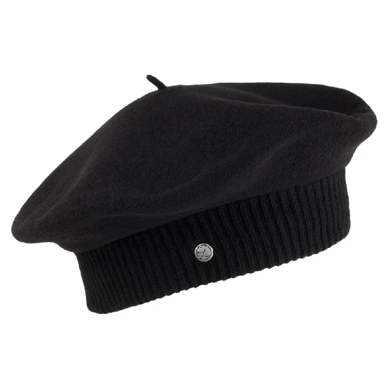 Héritage par Laulhère Hats Parisienne Merino Wool Beret - Black