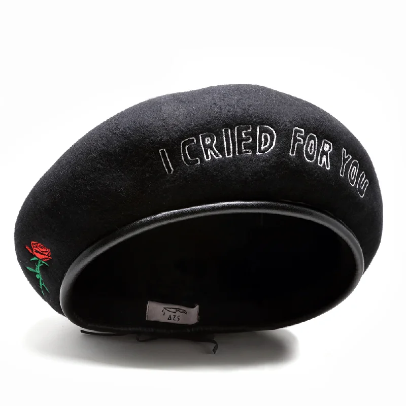 "I CRIED FOR YOU" ROSE BERET（BLACK）