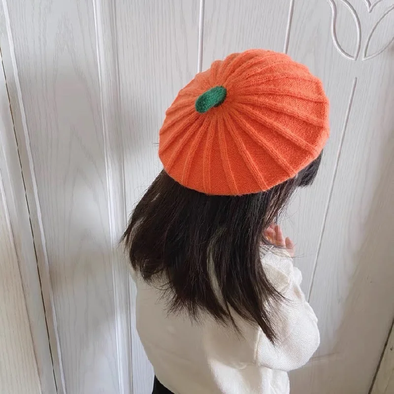 Kids Pumpkin Beret Hat