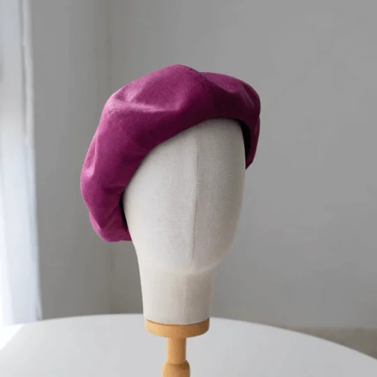 Oversized Spring Summer Linen Beret for Women