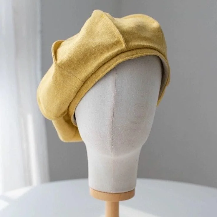 Oversized Spring Summer Linen Beret