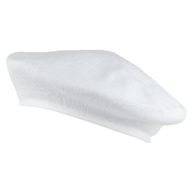 Parkhurst 10.5 Inch Cotton Beret - White