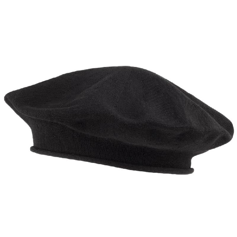 Parkhurst 11.5 Inch Cotton Beret - Black