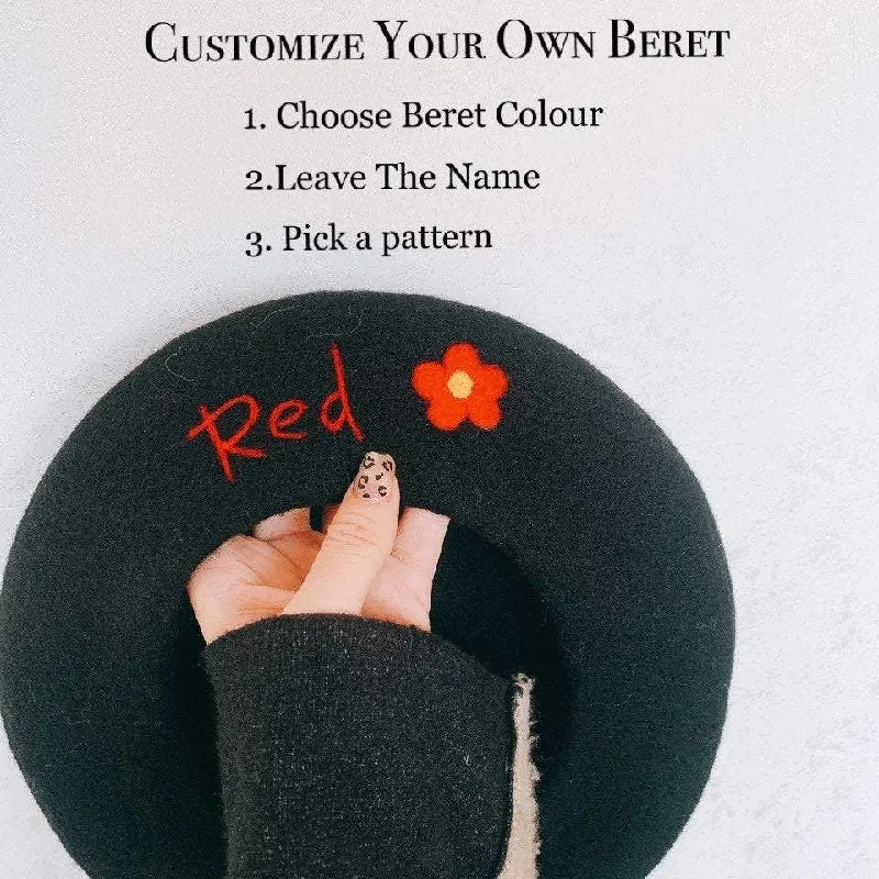 Personalized Wool Beret