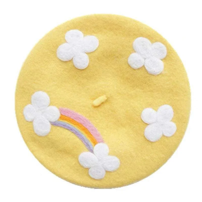 Rainbow beret for women and girls