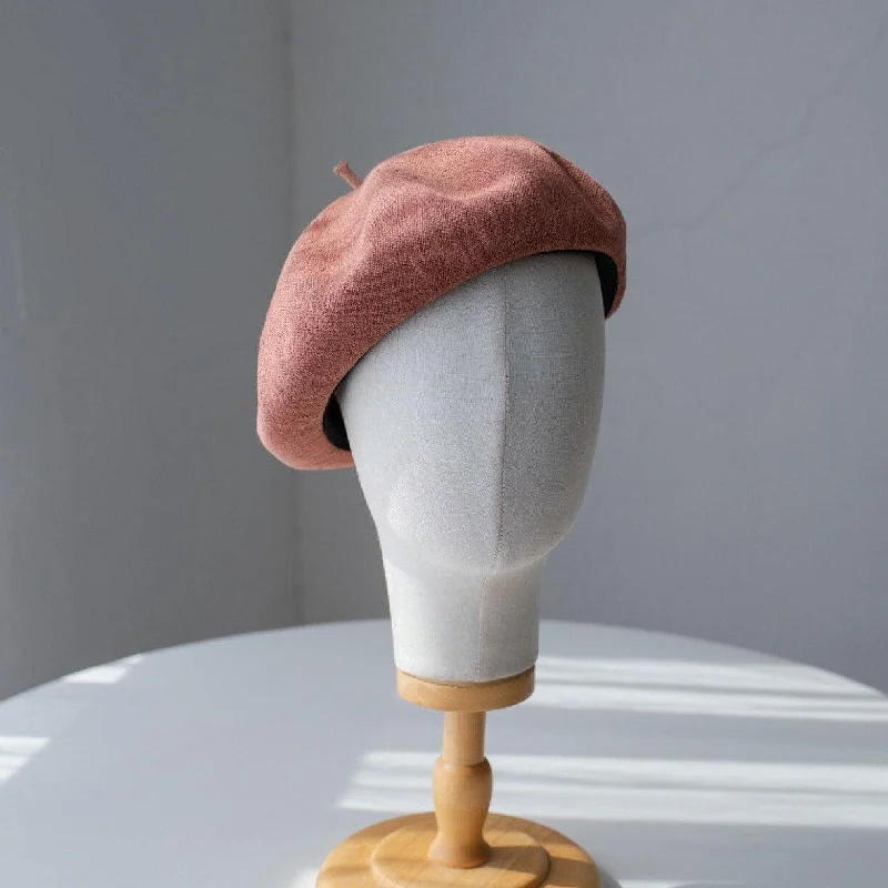 Solid Colour Linen Beret