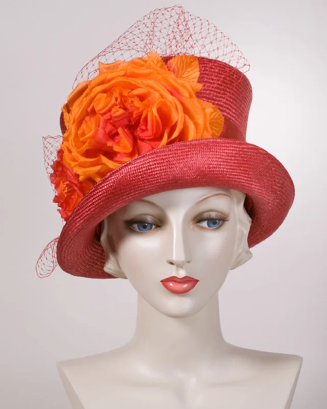 0549KYSI Kelly,  sisal, scarlet with burnt orange