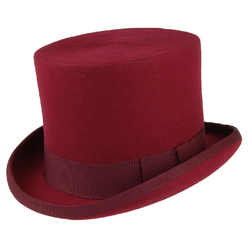 Denton Hats Wool Felt Top Hat - Maroon