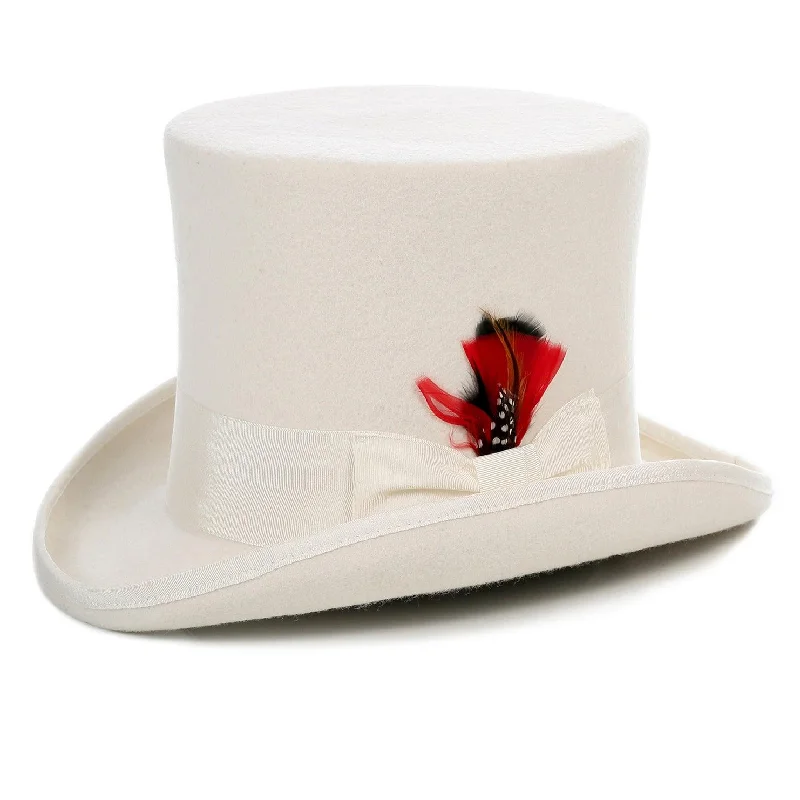 Premium Wool Off White Top Hat