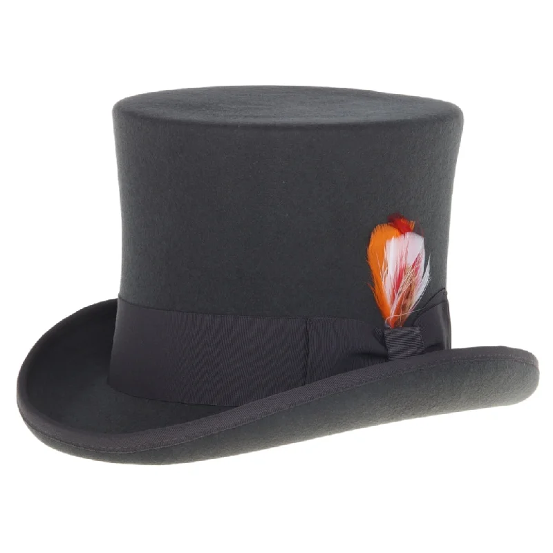 Charcoal Premium Wool Top Hat