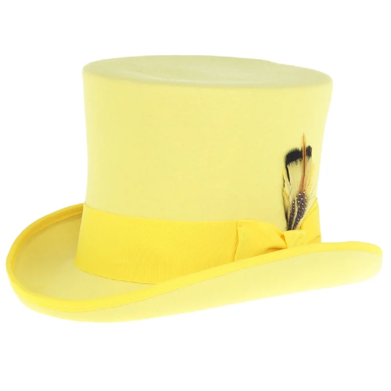 Premium Wool Yellow Top Hat