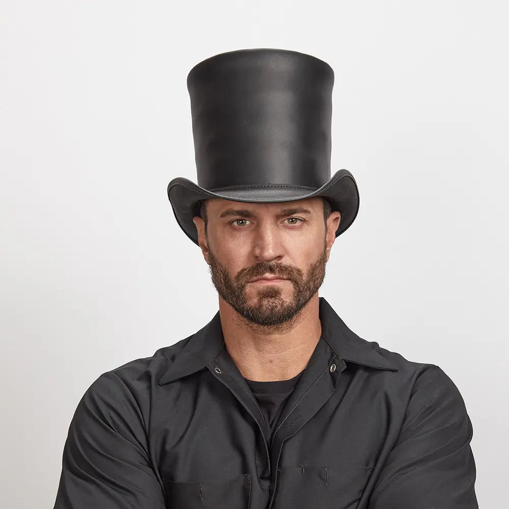 Stovepiper | Mens Leather Stovepipe Top Hat