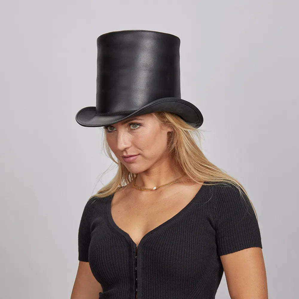 Stovepiper | Womens Leather Stovepipe Top Hat