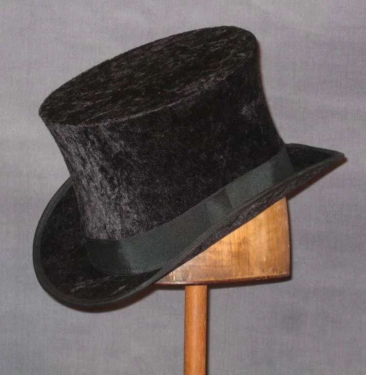 Top Hat - Black Crushed Velvet