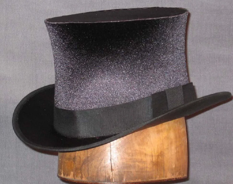 Top Hat - Black Stretch Satin