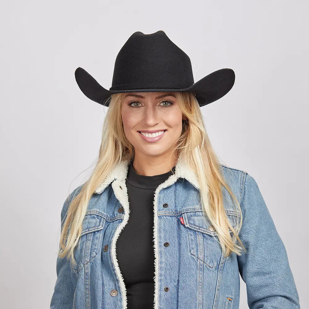 Cattleman Black | Womens Felt Black Cowgirl Hat