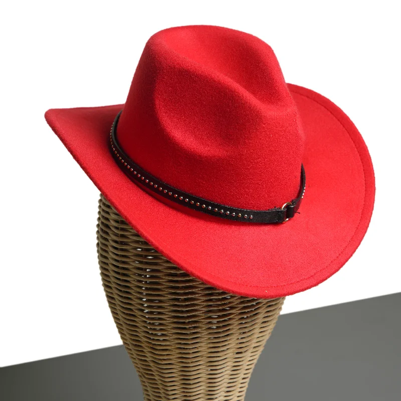 Chokore Cowboy Hat with Belt Band (Red)