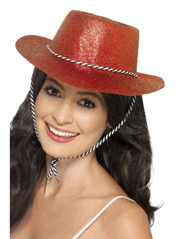 Cowboy Glitter Hat, Red