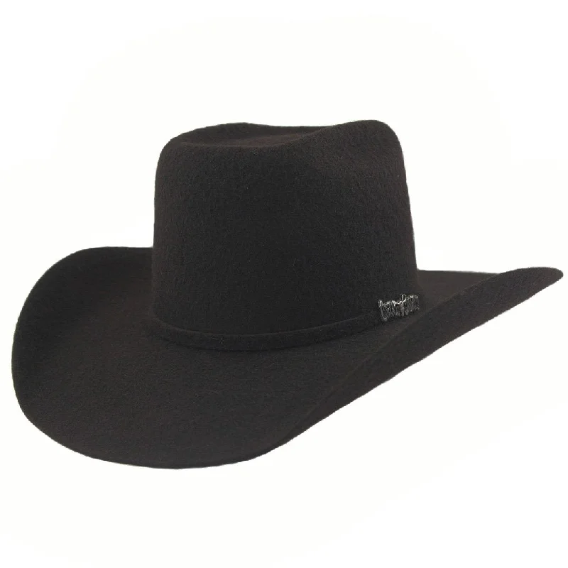 Cuernos Chuecos 10x Grizzly Black Fur Felt Cowboy Hat