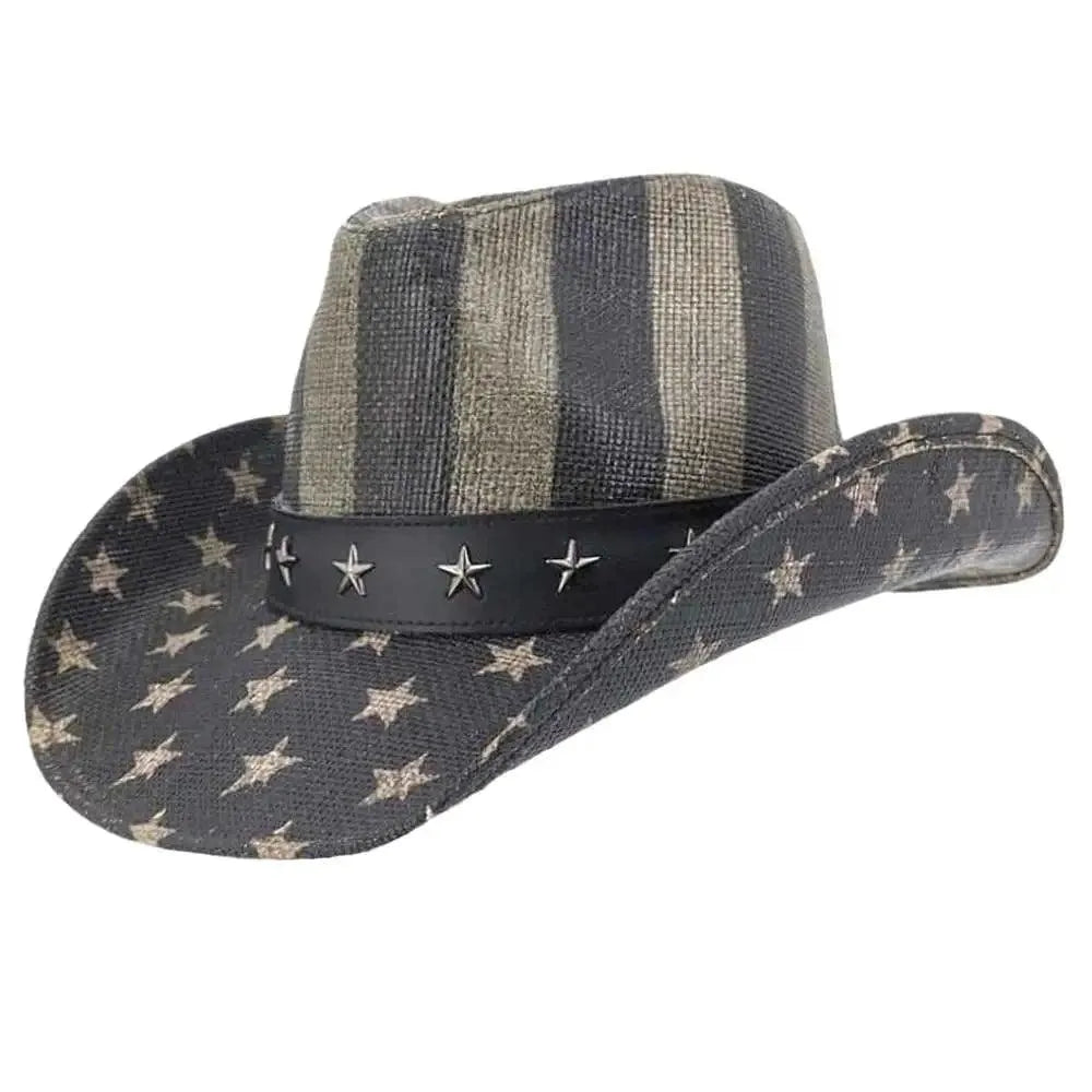 Deadwood Trading Liberty - American Flag Shapeable Straw Cowboy Hat