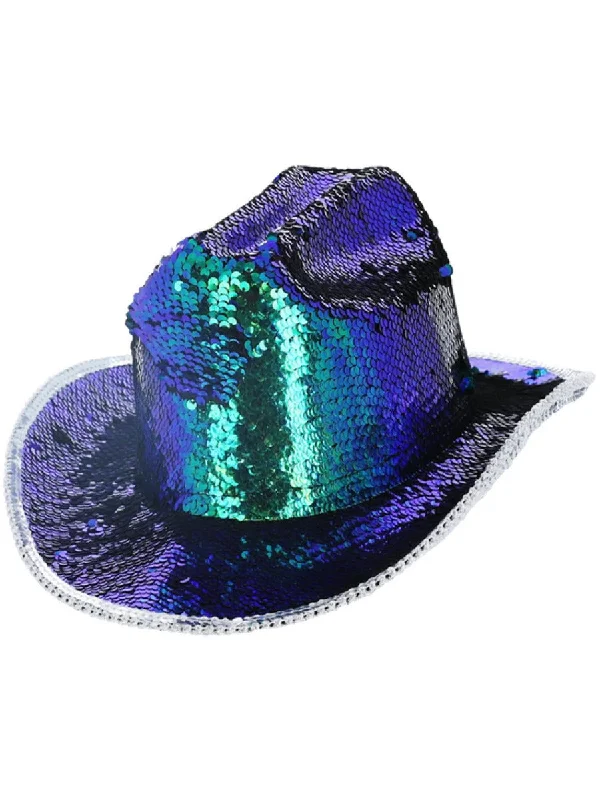 Fever Deluxe Sequin Cowgirl Hat, Iridescent Green