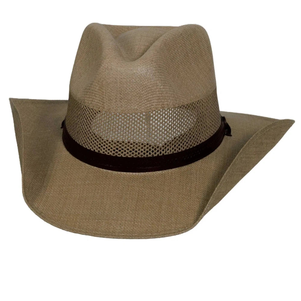 Florence West | Western Curled Mens Straw Cowboy Hat