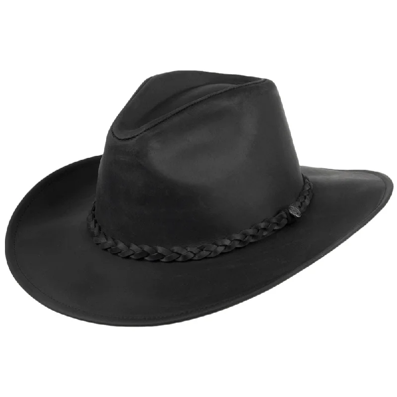 Jaxon & James Buffalo Leather Cowboy Hat - Black