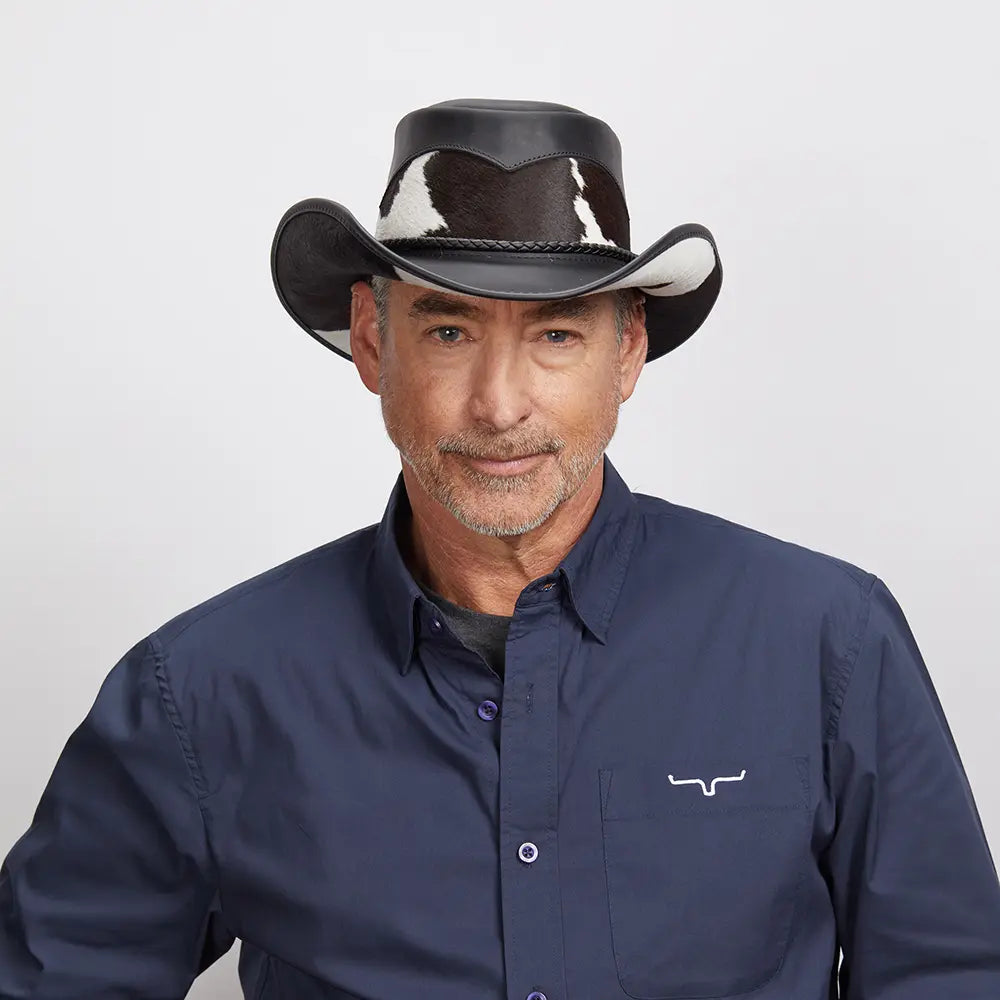 Pinto | Mens Leather Cowboy Hat with Calf Accents