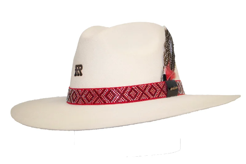 RRango Womens "Bella" Pinch Crown Wool Cowgirl Hat - Bone